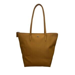 Lacoste Women’s Golden Brown Zip Closure Crocodile Logo L12.12 Concepts Tote Bag